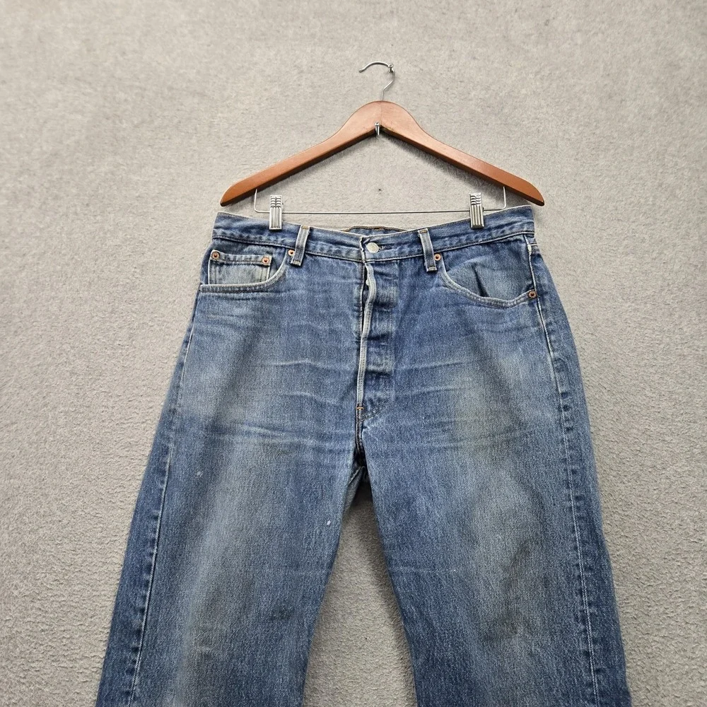 VINTAGE Levi's 501 Men Jeans 36X30 Blue Denim Original Fit Straight Leg USA READ